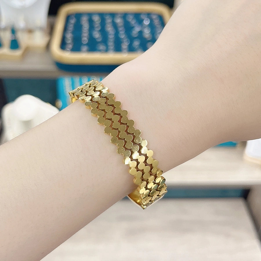 Simple Style Commute Geometric Grain 18K Gold Plated Gold Plated 304 Stainless Steel  Bangle
