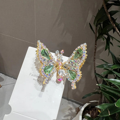 simple style shiny butterfly alloy inlay rhinestones hair clip