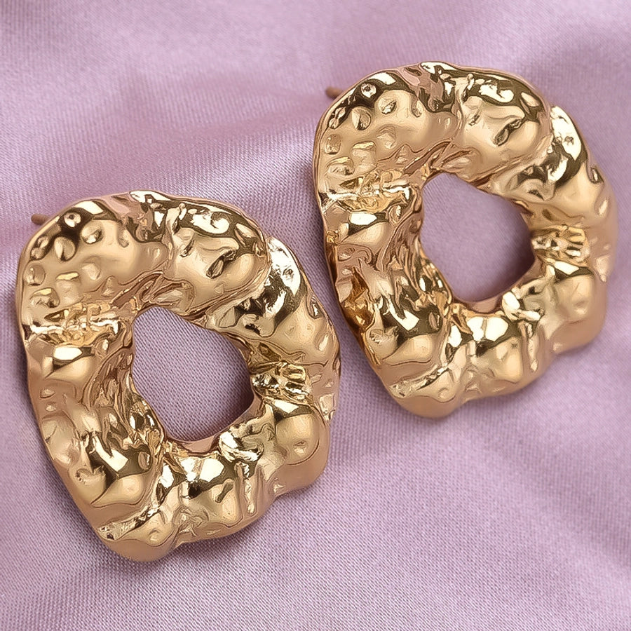 1 Pair Basic Simple Style Geometric Plating 304 Stainless Steel Ear Studs