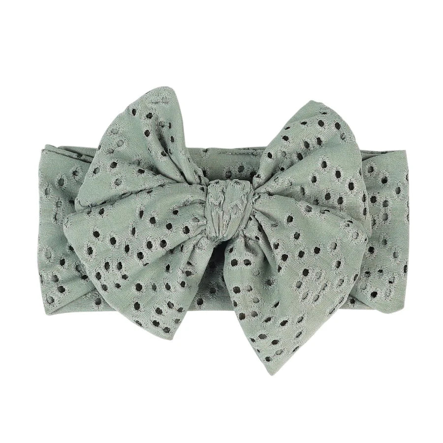 pastoral polka dots cloth bowknot hollow out hair band