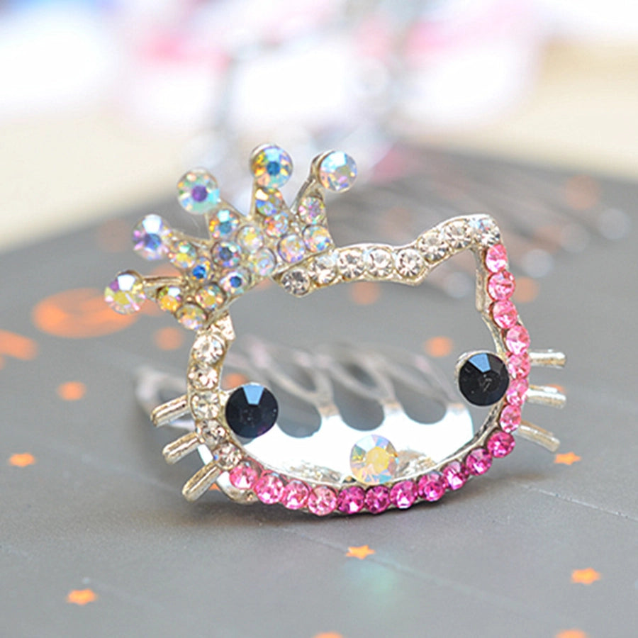 fashion crown gauze epoxy inlay rhinestones hair clip hair band 1 piece