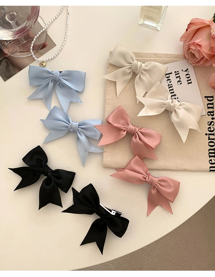 Pink Bow Hairpin Women's Hair Accessories New Internet Celebrant Sweet Bangs Hairpin Cute Headwear Jewelry
