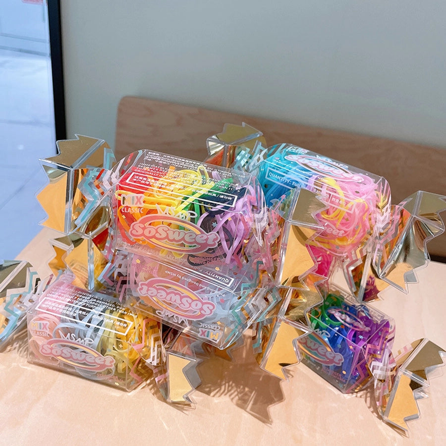 simple style geometric plastic rubber band 1 set