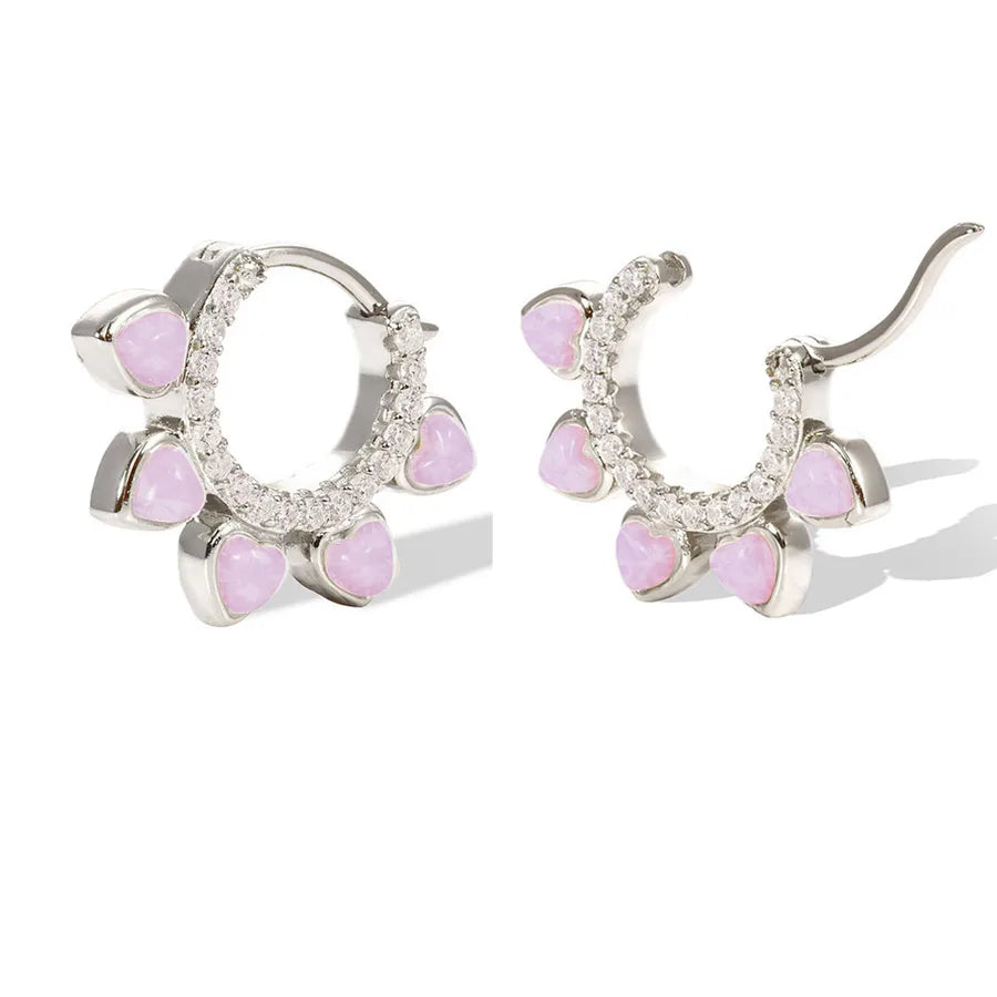 1 Piece 1 Pair 925 Sterling Silver Solid Color 18K Gold Plated White Gold Plated Hoop Earrings