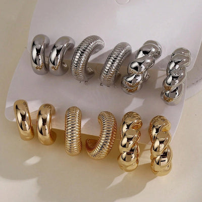 1 Set Casual Elegant Streetwear Geometric Plating Copper Earrings