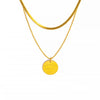 Jewelry Casual Simple Style Round Letter Titanium Steel Double Layer Necklaces