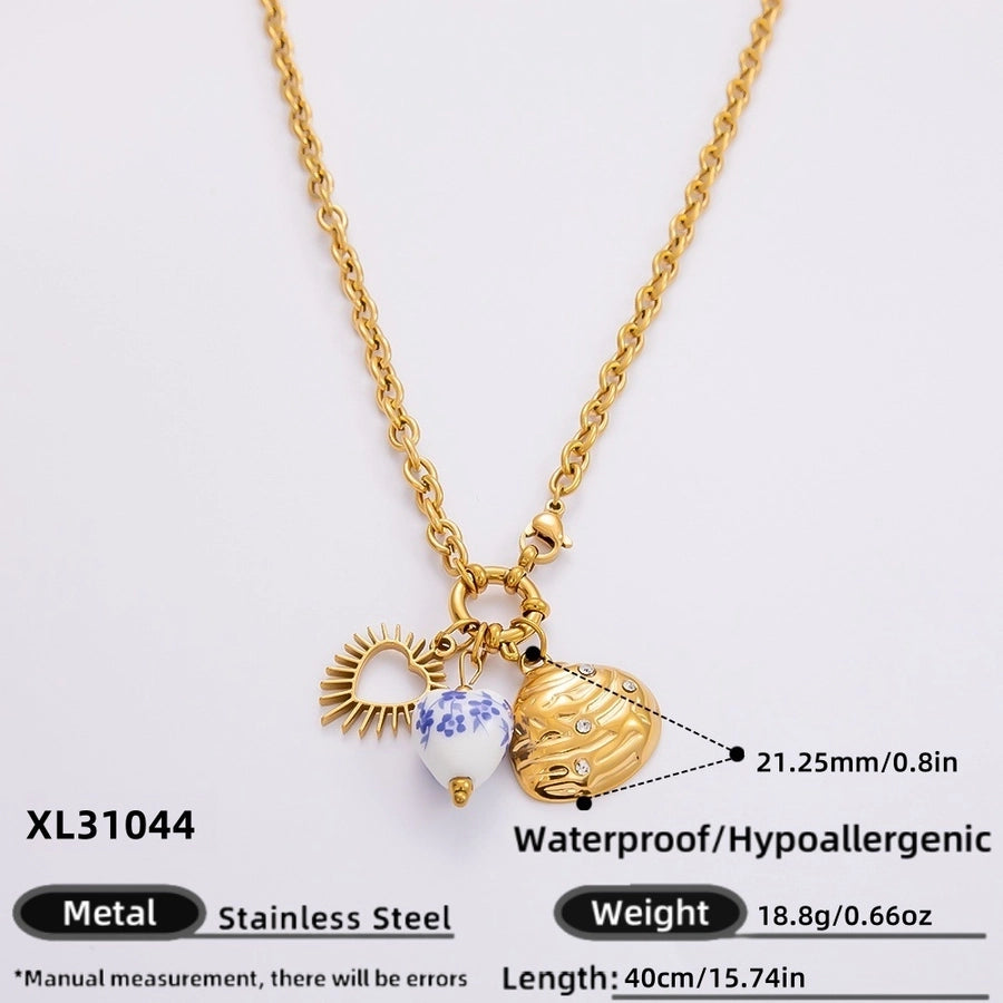 Jewelry Lady Heart Shape 304 Stainless Steel Plating Pendant Necklace