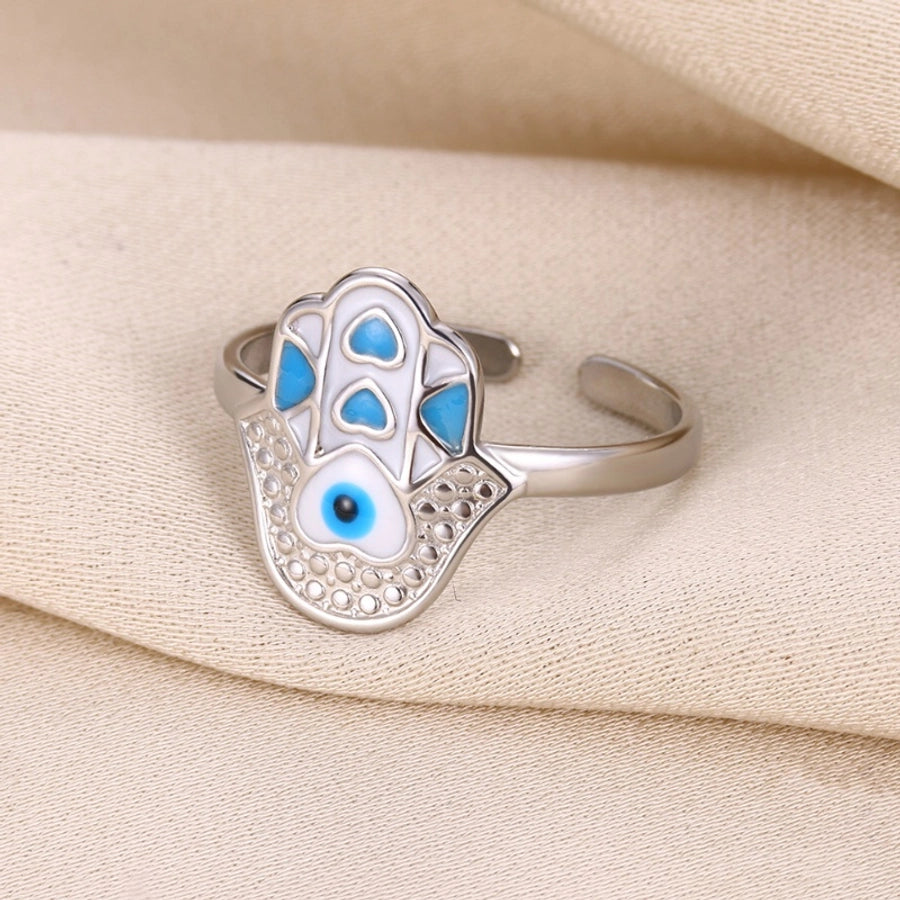 Jewelry Classical Funny Romantic Palm Eye 304 Stainless Steel Enamel Stainless Steel Rings