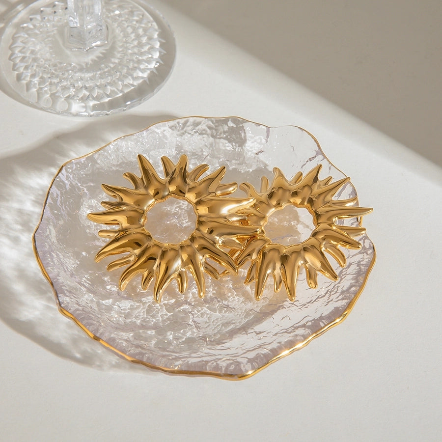 1 Pair Classic Style Sunflower 304 Stainless Steel Ear Studs