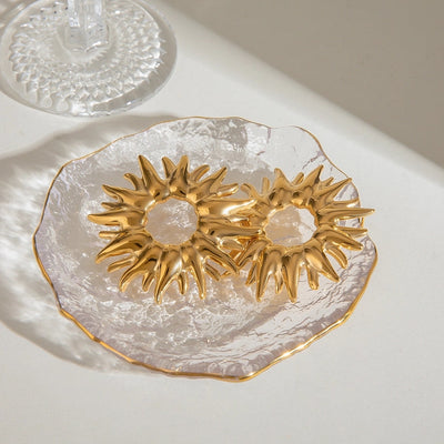 1 Pair Classic Style Sunflower 304 Stainless Steel Ear Studs