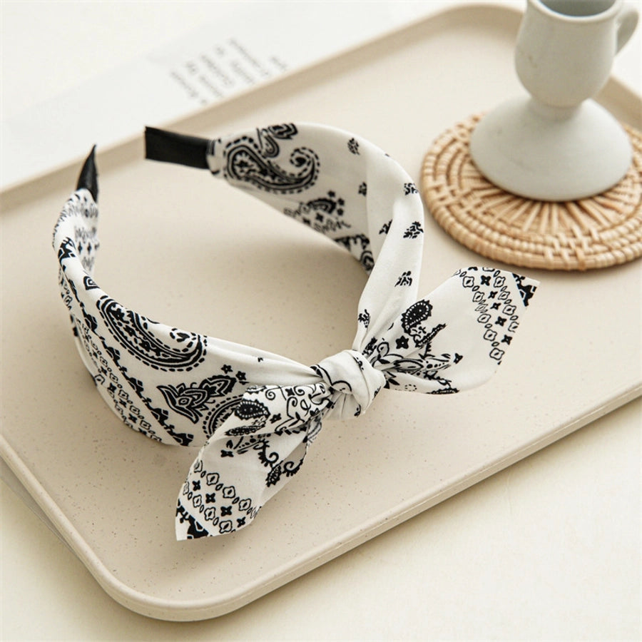ethnic style printing solid color cloth hair band