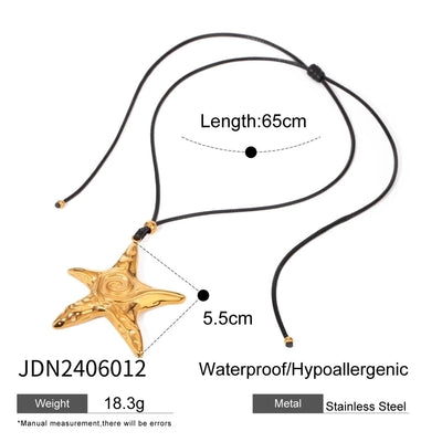 Jewelry Classic Style Cross Starfish Bow Knot 304 Stainless Steel Pendant Necklace