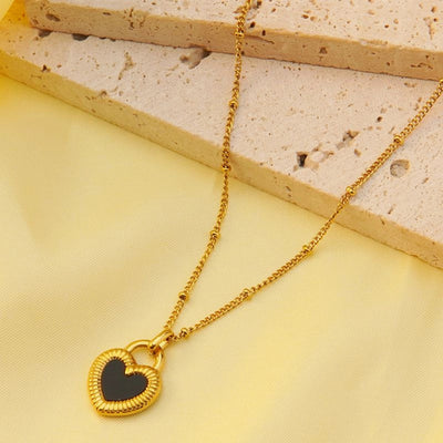 Jewelry Lady Simple Style Classic Style Heart Shape 304 Stainless Steel 18K Gold Plated Plating Pendant Necklace