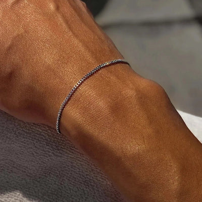 Hip-Hop Basic Simple Style Geometric 304 Stainless Steel 18K Gold Plated White Gold Plated Bracelets In Bulk