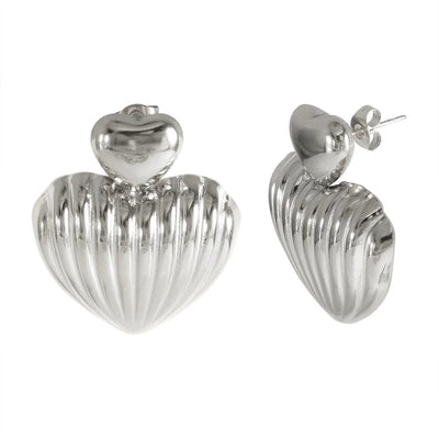 Jewelry IG Style Simple Style Commute Heart Shape 304 Stainless Steel Earrings Necklace