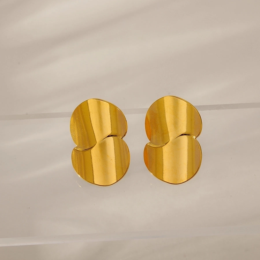 1 Pair Elegant Classic Style Geometric Circle Flower 304 Stainless Steel Ear Studs