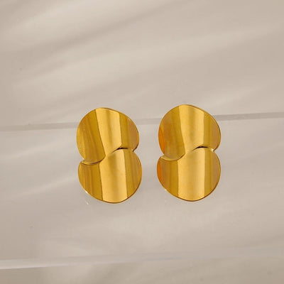 1 Pair Elegant Classic Style Geometric Circle Flower 304 Stainless Steel Ear Studs