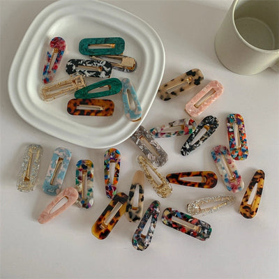 simple style flower acetic acid sheets printing hair clip 1 piece