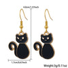 1 Pair Halloween Cute Cat Enamel 304 Stainless Steel 18K Gold Plated Drop Earrings
