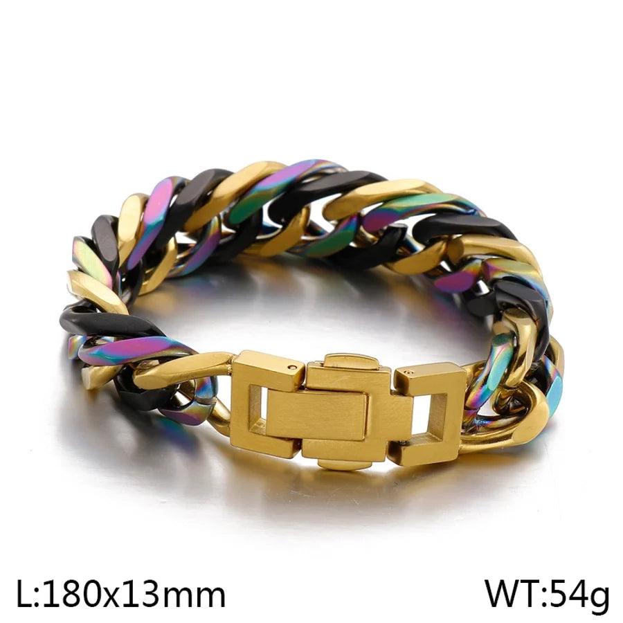Vintage Style Geometric 304 Stainless Steel 18K Gold Plated Unisex Bracelets