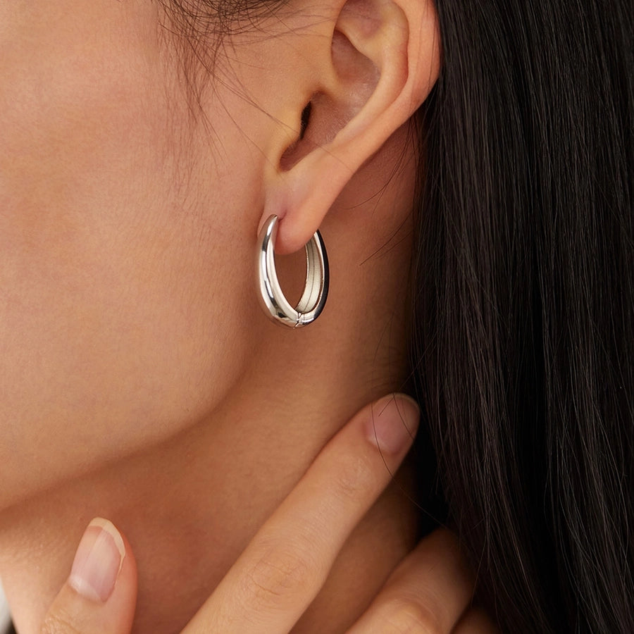 1 Piece French Style Geometric 304 Stainless Steel 18K Gold Plated Earrings