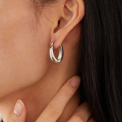 1 Piece French Style Geometric 304 Stainless Steel 18K Gold Plated Earrings