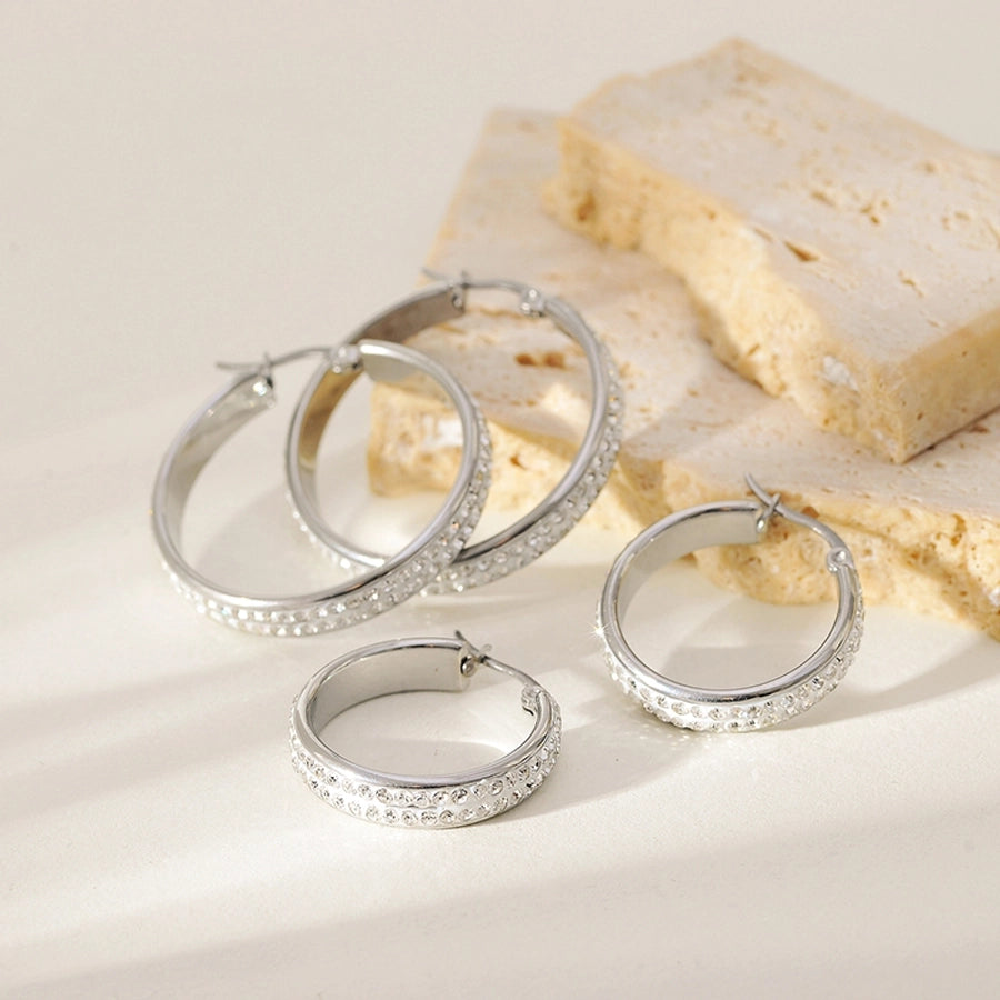 1 Pair Elegant Classic Style Circle 304 Stainless Steel Earrings