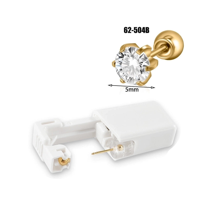 1 Piece Hawaiian Tropical Round Flower Butterfly Inlay 316 Stainless Steel  Zircon 24K Gold Plated Cartilage earrings