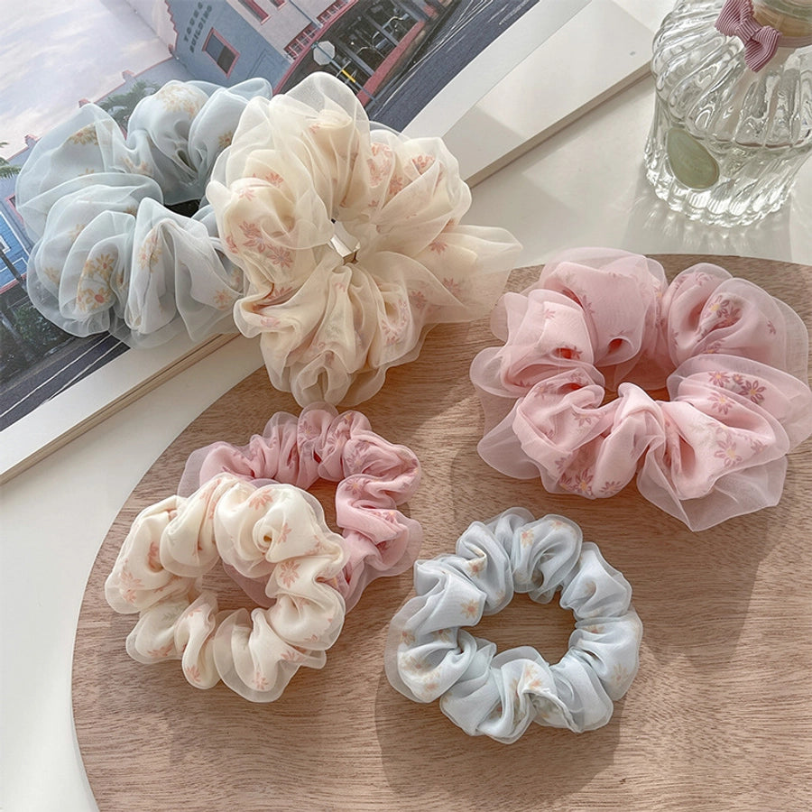 fashion stripe flower cloth hair tie