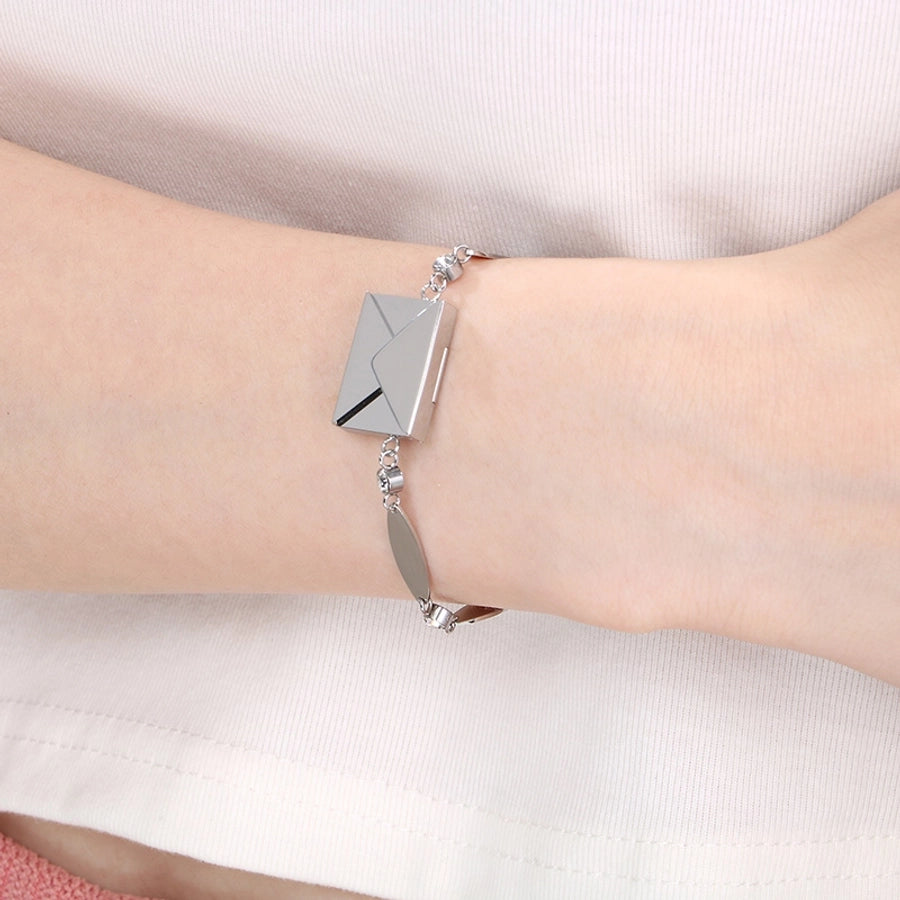 Elegant envelope Oval 304 Stainless Steel 18K Gold Plated  Bracelets In Bulk