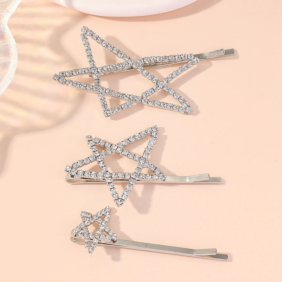 Women's IG Style Simple Style Star Rhinestone Hollow Out Inlay Rhinestones Hair Clip