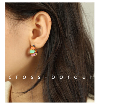 1 Pair IG Style Elegant Vintage Style C Shape Polishing Enamel Plating 304 Stainless Steel 18K Gold Plated Ear Studs