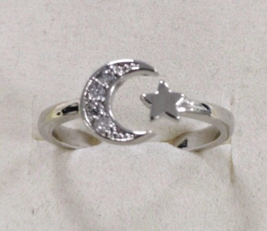 Copper Zircon Star Moon Zircon Open Rings