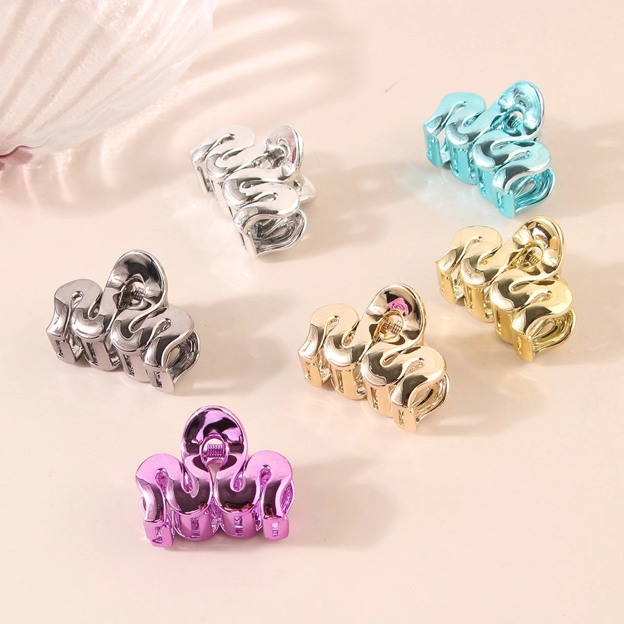 Women's Simple Style Classic Style Solid Color Alloy Stoving Varnish Hair Claws