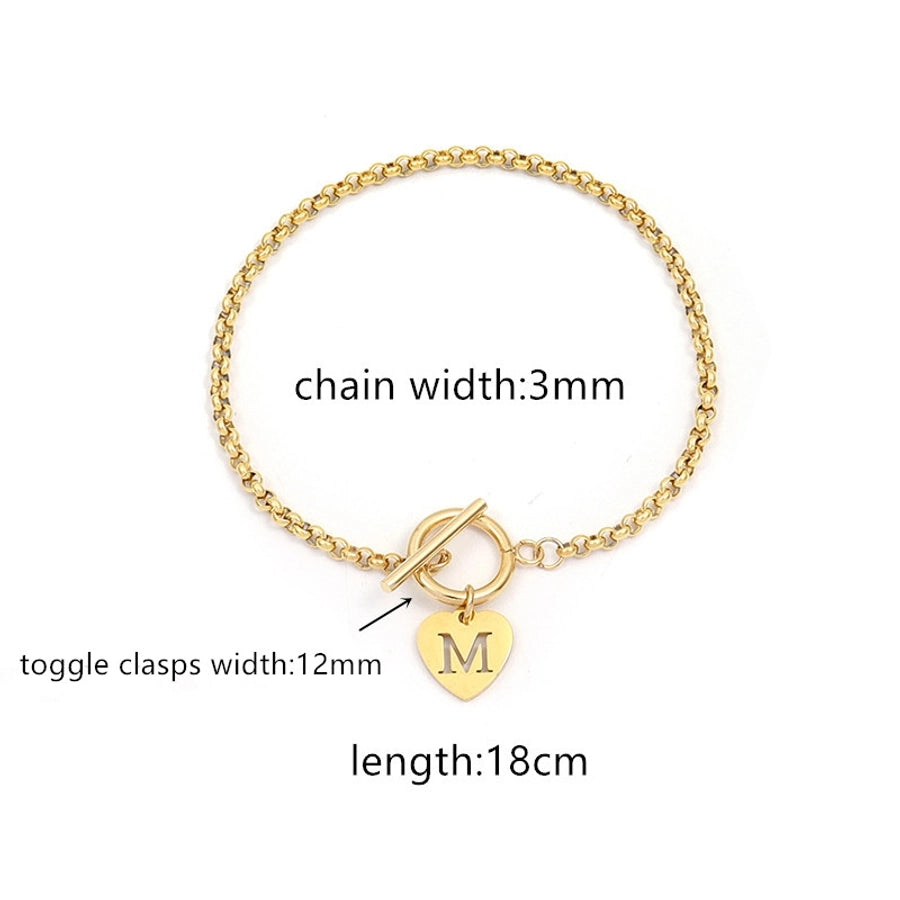 Elegant Simple Style Classic Style Letter 201 Stainless Steel 304 Stainless Steel Bracelets In Bulk