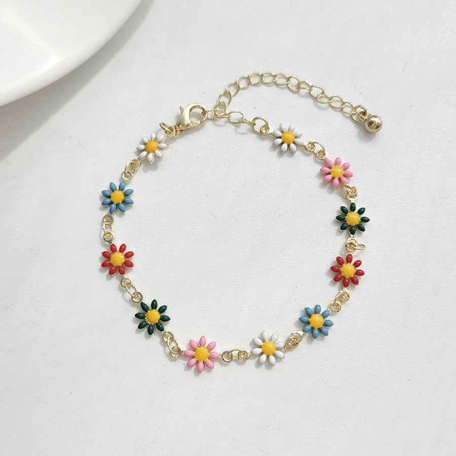 Copper Enamel Daisy Bracelets