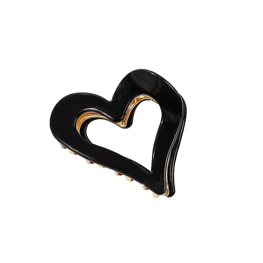 Women's Handmade Sweet Heart Shape Alloy Acetic acid sheets Heart Hair Claws