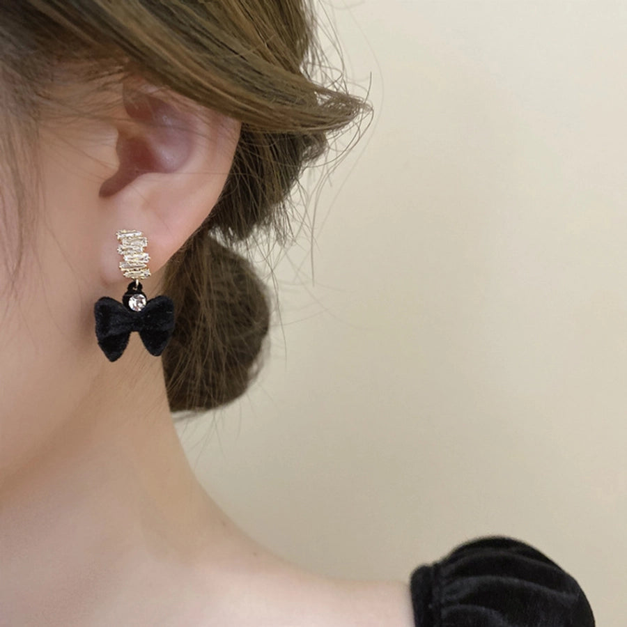 1 Pair Retro Bow Knot Copper Drop Earrings