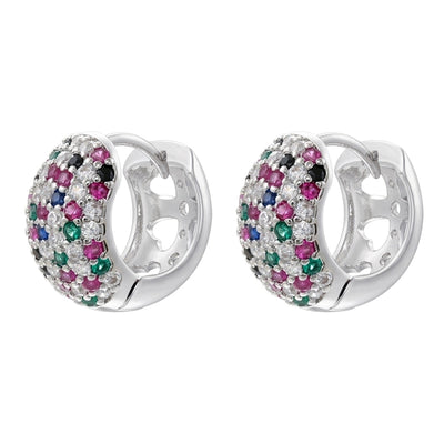 1 Pair Elegant Round Plating Inlay Copper Zircon 18K Gold Plated Earrings