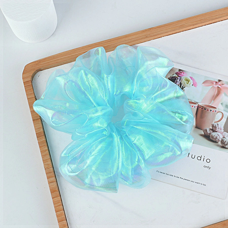 korean bright silk organza hair scrunchies