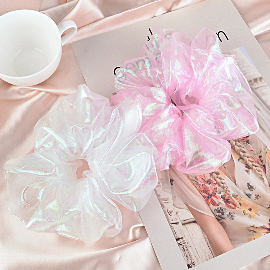 korean bright silk organza hair scrunchies