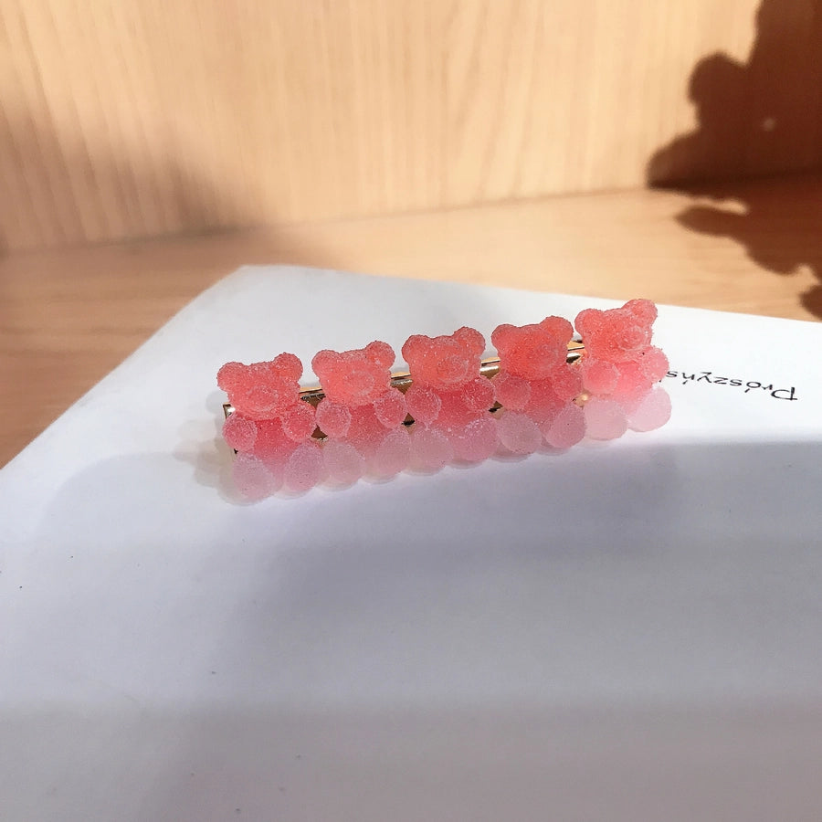 sweet bear alloy soft glue hair clip