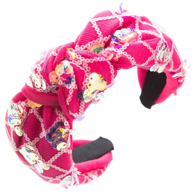 Women's Shiny Grid Sequin Cloth Inlay Sequins Hair Band