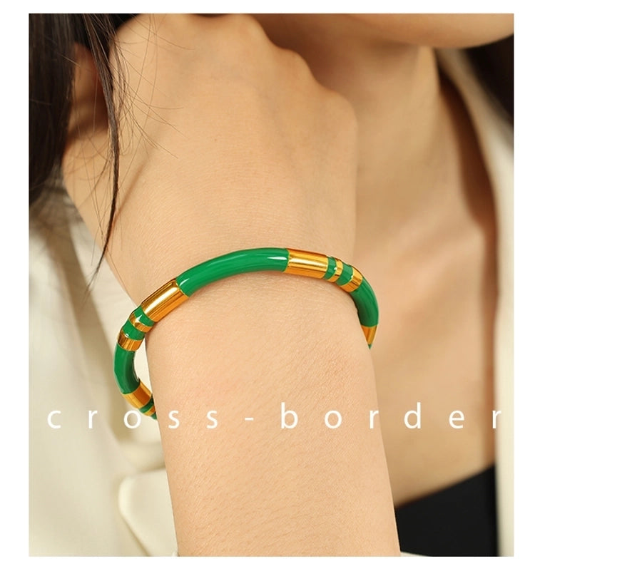 IG Style Casual Simple Style Geometric 304 Stainless Steel 18K Gold Plated Bangle In Bulk