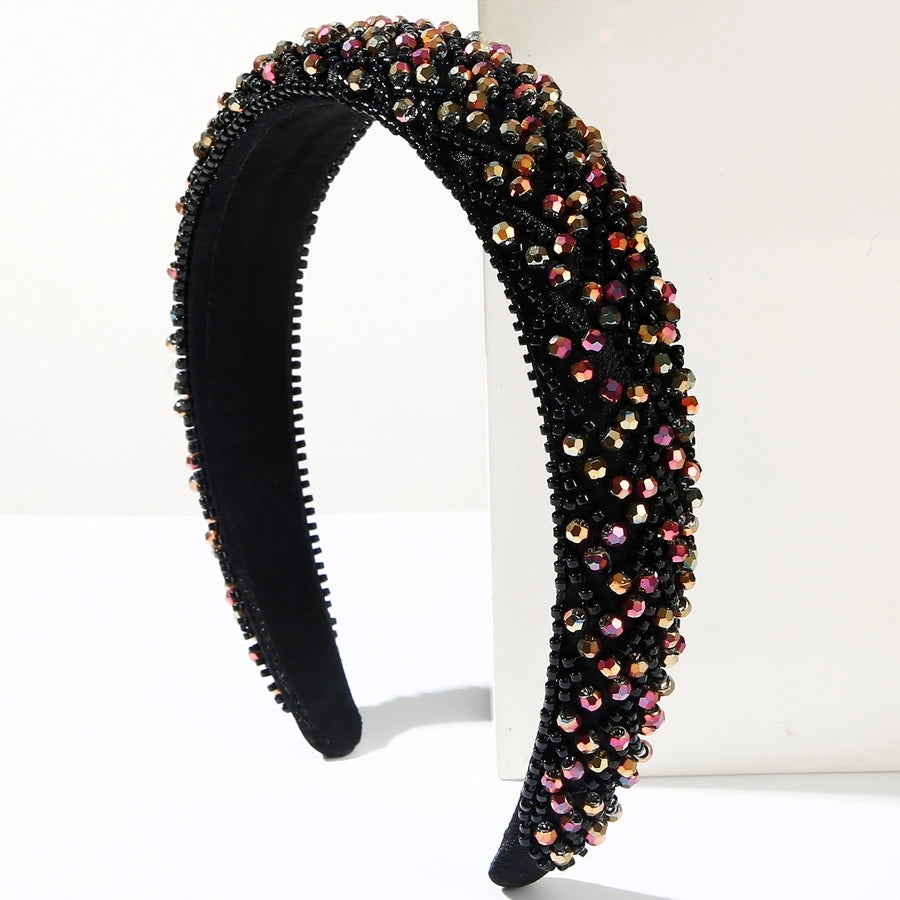 Women's Casual Vacation Classic Style Geometric Beaded Alloy Cloth Inlay Sequins Beads Hair Band