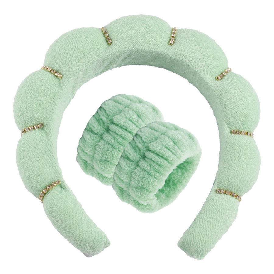 simple style color block towel velvet hair band