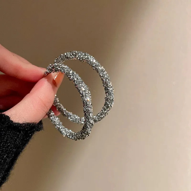 1 pair retro geometric heart shape bow knot alloy rhinestones drop earrings