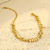Simple Style Solid Color 304 Stainless Steel natural stone 18K Gold Plated cable chain Bracelets In Bulk