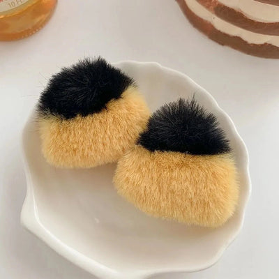 Salt Sweet Plush Ear Clip Three-dimensional Cartoon Clip Super Cute Girl's Heart Bangs Clip Pair Clip Japanese and Korean Hair Accessories
