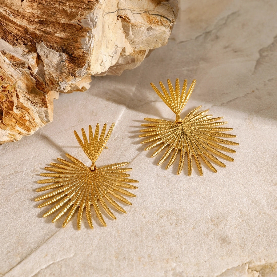 1 Pair Classic Style Leaves 304 Stainless Steel Drop Earrings